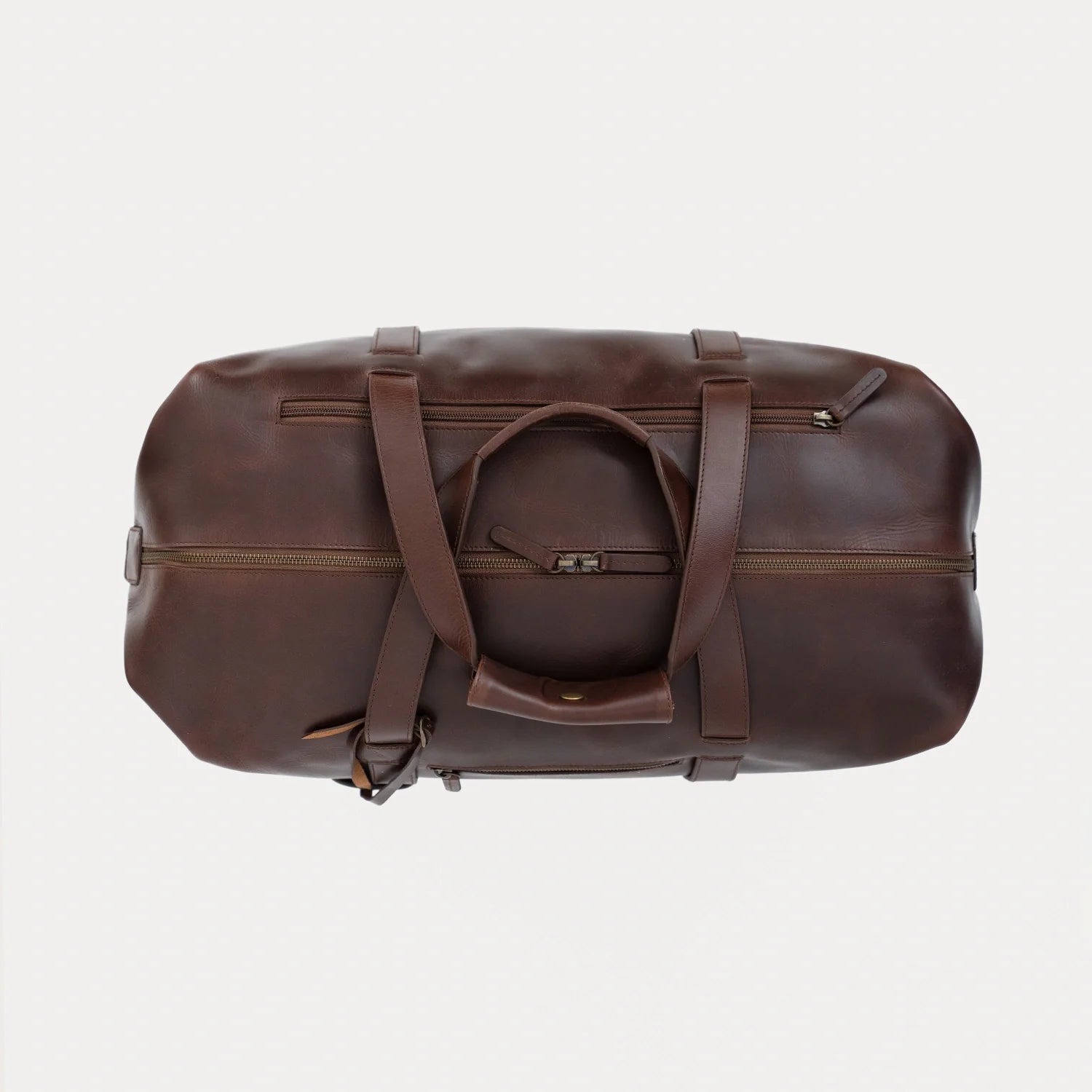 The Dale Vintage Brown Leather Duffle Bag by Dash Racegear - unisex Leather Bag view 3