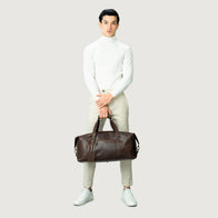 The Dale Vintage Brown Leather Duffle Bag by Dash Racegear - unisex Leather Bag view 8