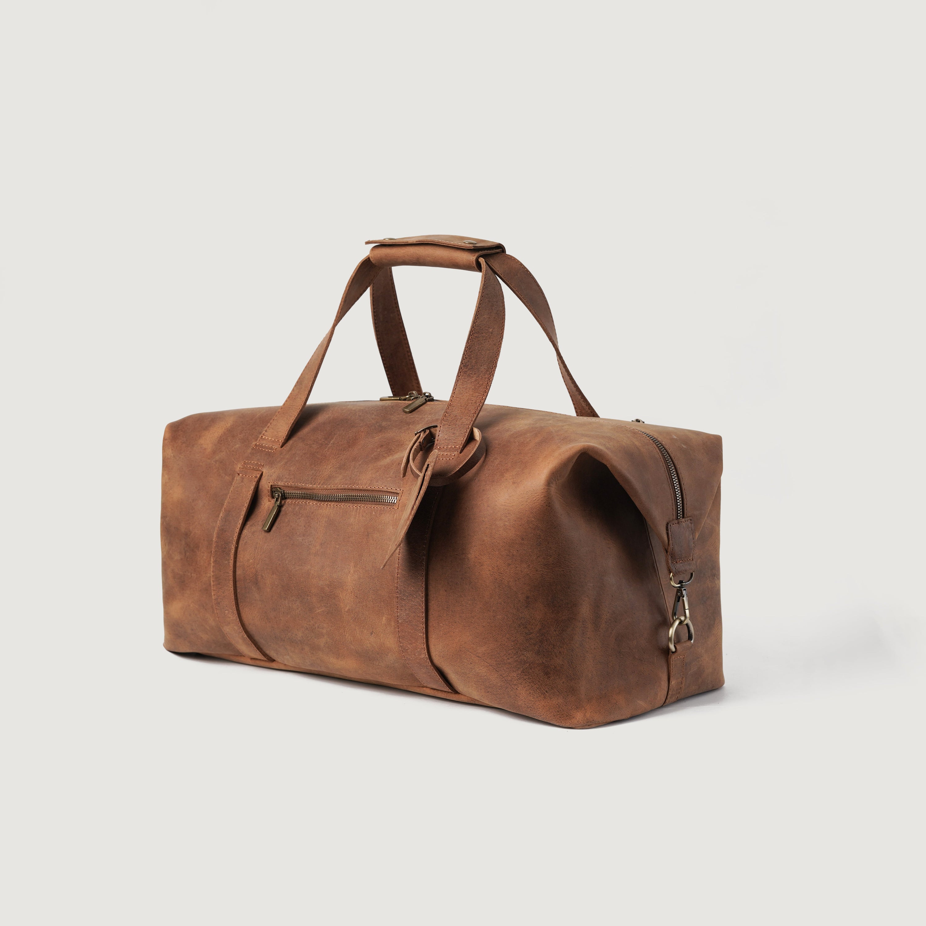 The Dale Vintage Tan Brown Leather Duffle Bag by Dash Racegear - women Leather Bag view 3
