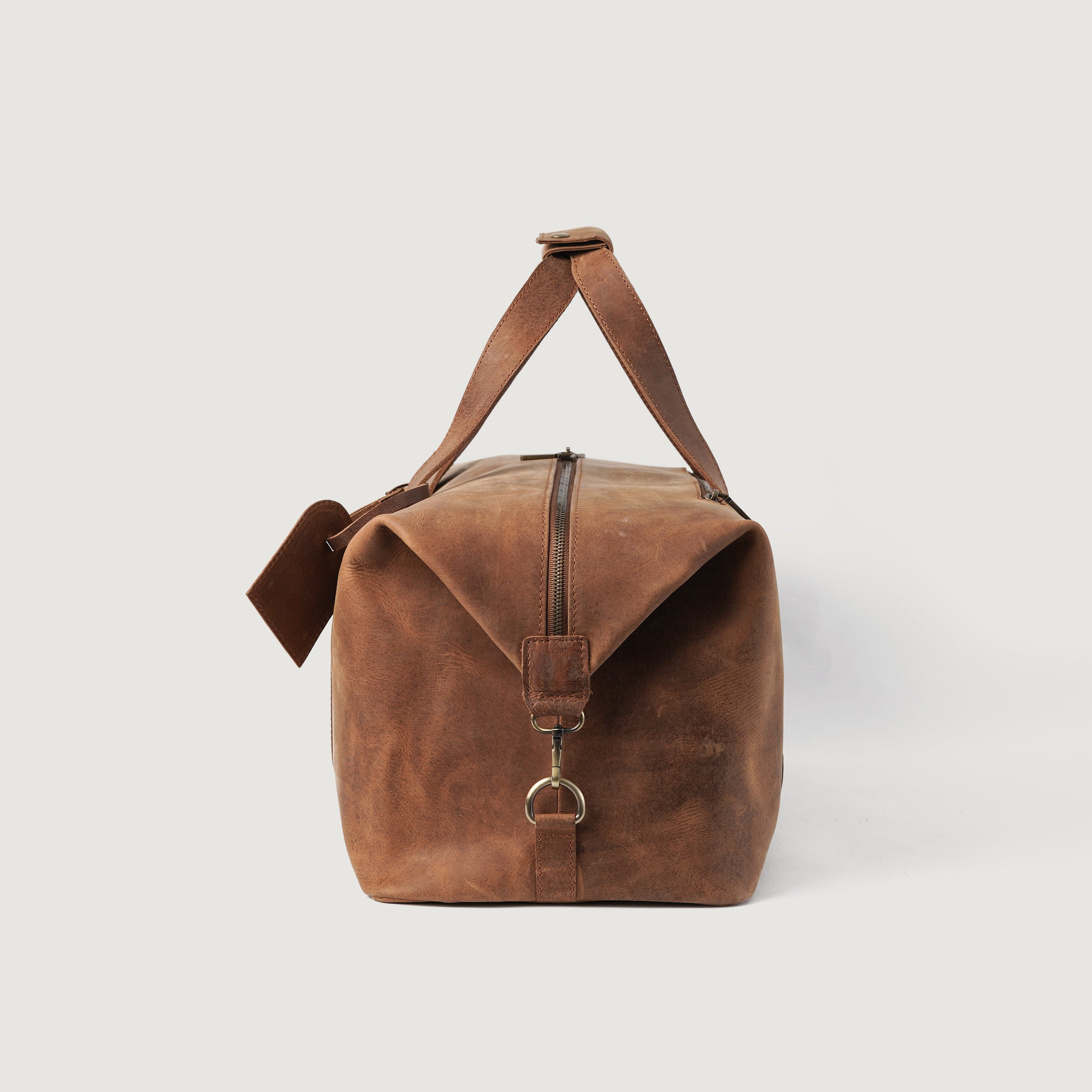 The Dale Vintage Tan Brown Leather Duffle Bag by Dash Racegear - women Leather Bag view 4