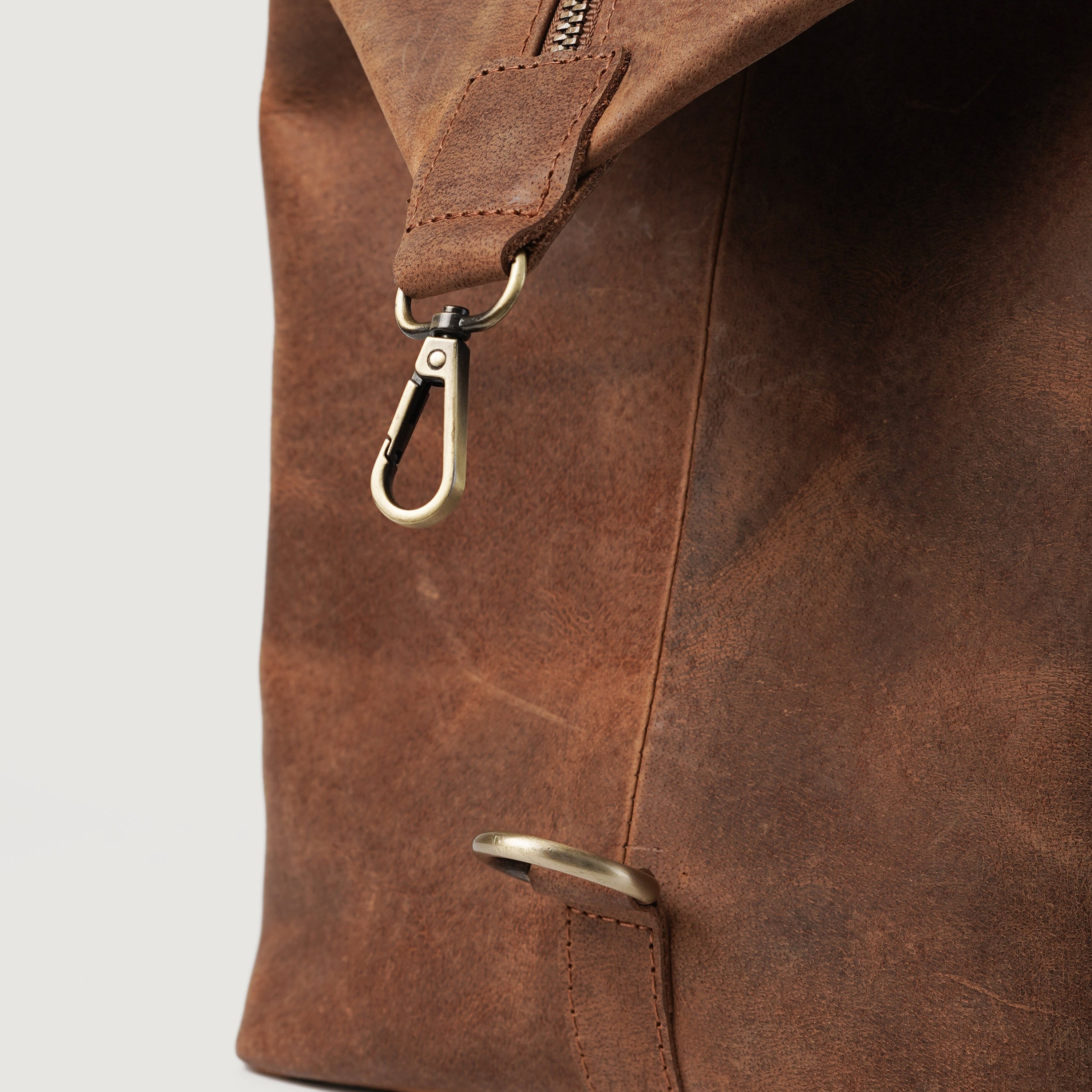 The Dale Vintage Tan Brown Leather Duffle Bag by Dash Racegear - women Leather Bag view 8
