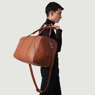 The Darrio Brown Leather Duffle Bag by Dash Racegear - unisex Leather Bag view 5