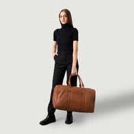 The Darrio Brown Leather Duffle Bag by Dash Racegear - unisex Leather Bag view 9