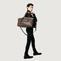 The Darrio Vintage Brown Leather Duffle Bag by Dash Racegear - unisex Leather Bag view 2
