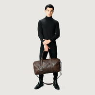 The Darrio Vintage Brown Leather Duffle Bag by Dash Racegear - unisex Leather Bag view 9