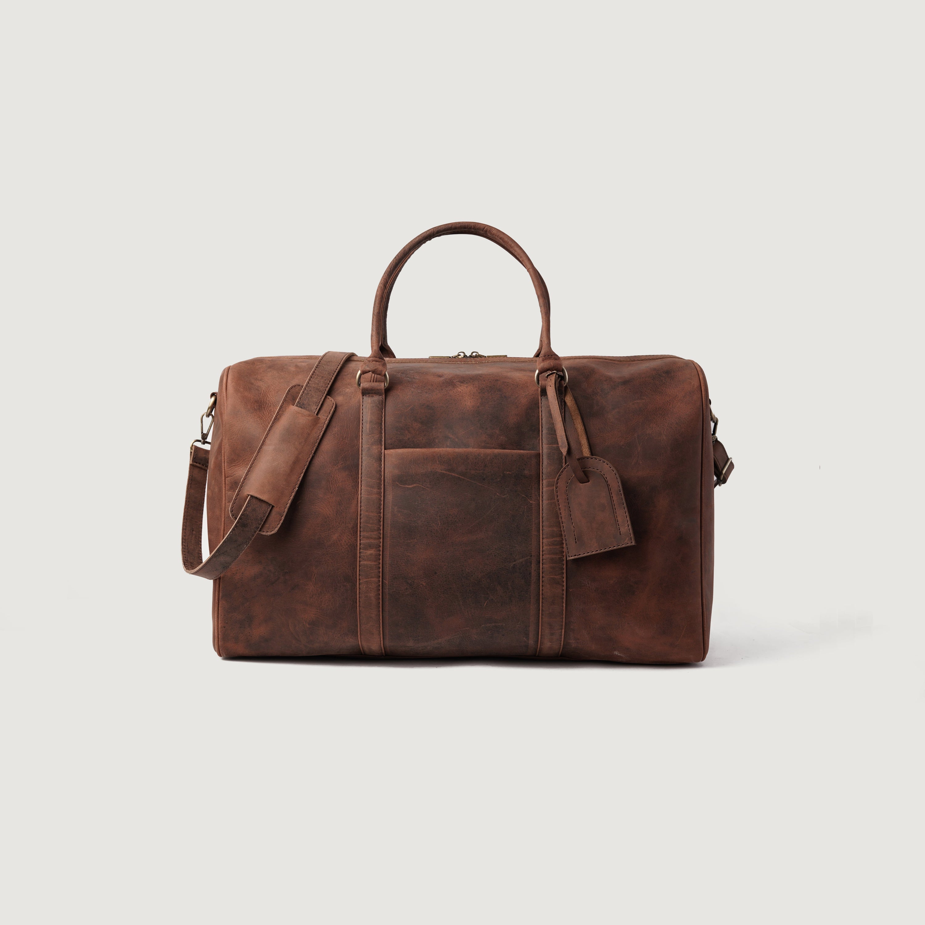 The Darrio Vintage Distressed Brown Leather Duffle Bag by Dash Racegear - women Leather Bag view 1