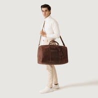 The Darrio Vintage Distressed Brown Leather Duffle Bag by Dash Racegear - women Leather Bag view 8