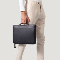 The Eclectic Black Leather Folio Organizer by Dash Racegear - unisex Leather Bag view 2