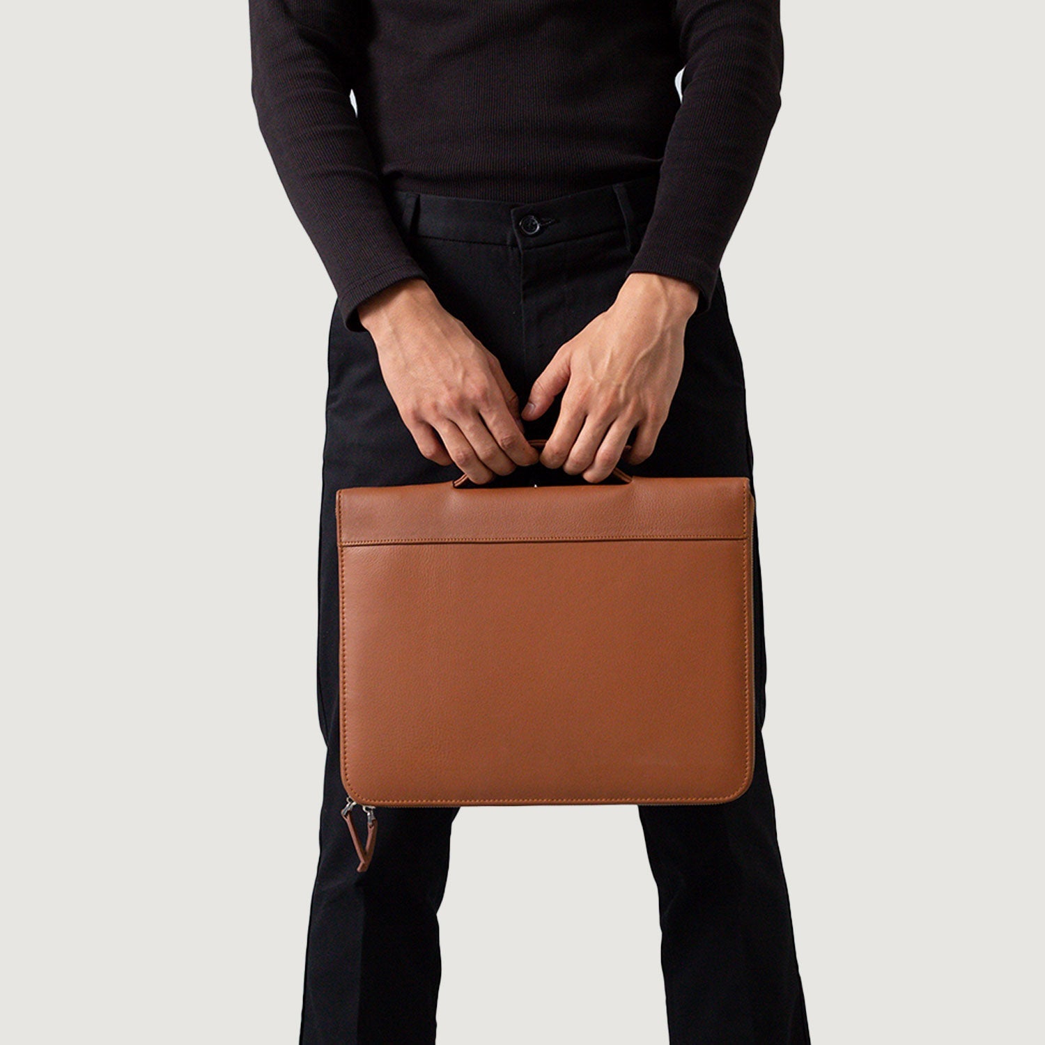 The Eclectic Brown Leather Folio Organizer by Dash Racegear - unisex Leather Bag view 5