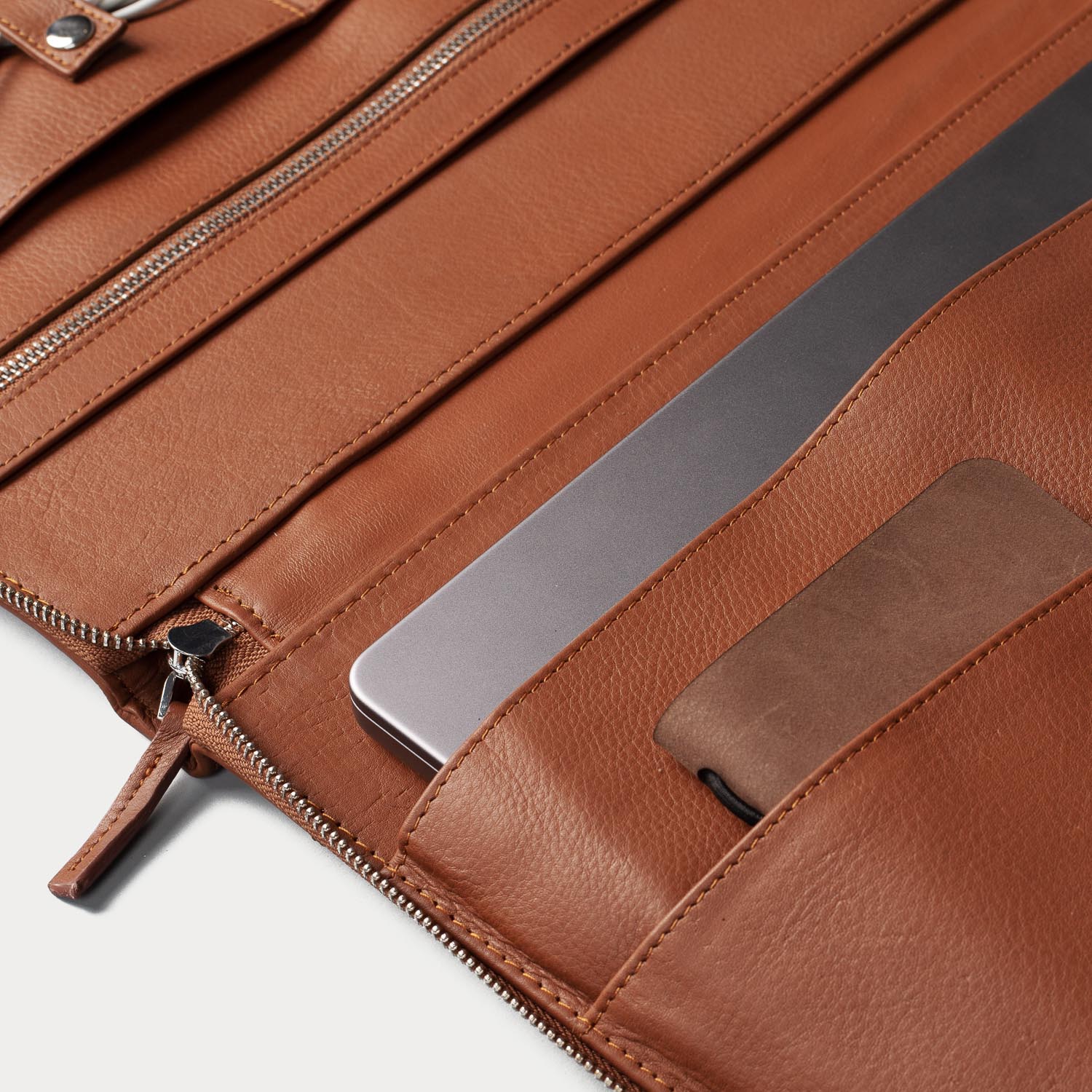The Eclectic Brown Leather Folio Organizer by Dash Racegear - unisex Leather Bag view 7