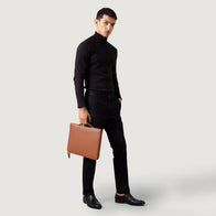 The Eclectic Brown Leather Folio Organizer by Dash Racegear - unisex Leather Bag view 9