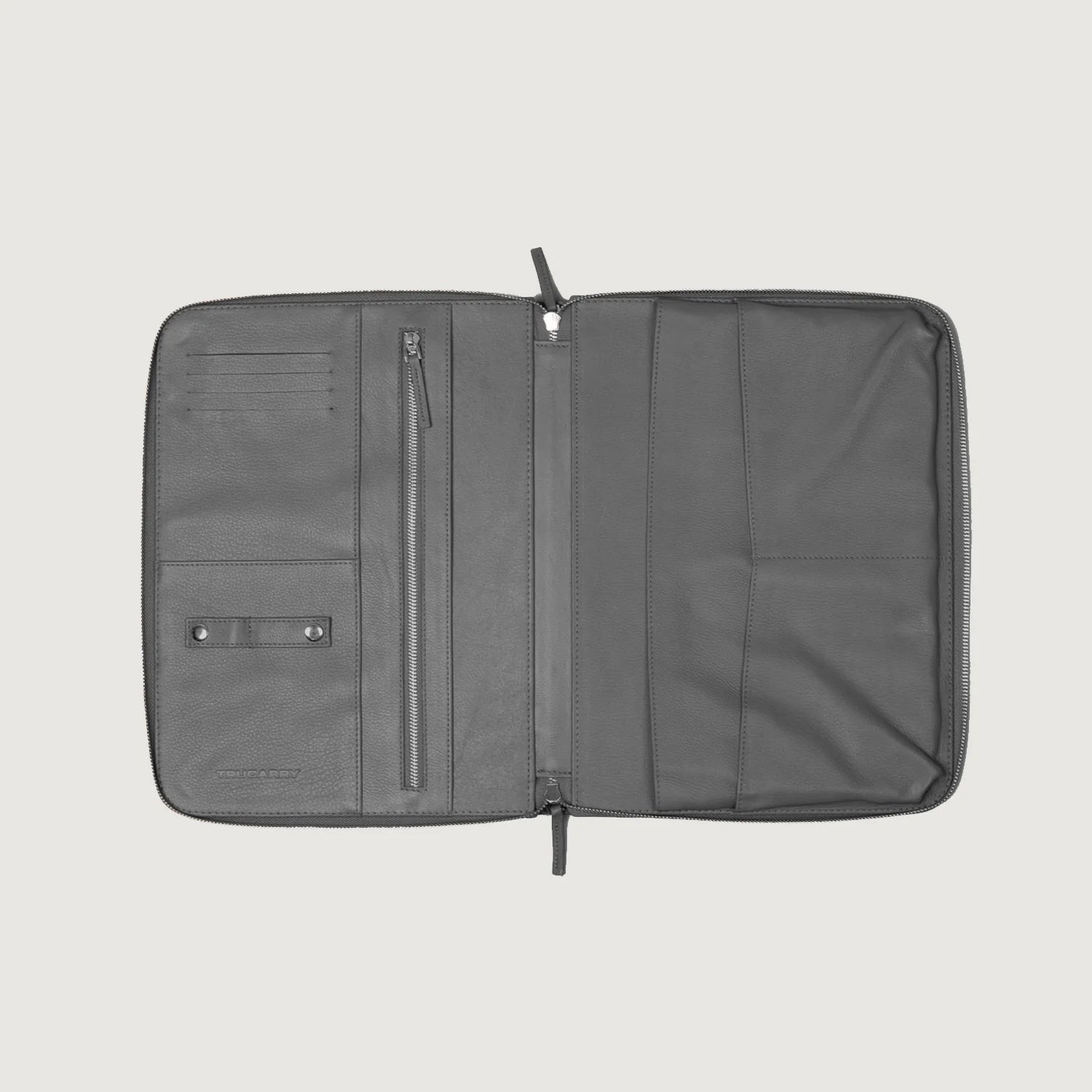 The Eclectic Grey Leather Folio Organizer by Dash Racegear - unisex Leather Bag view 4