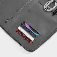 The Eclectic Grey Leather Folio Organizer by Dash Racegear - unisex Leather Bag view 6