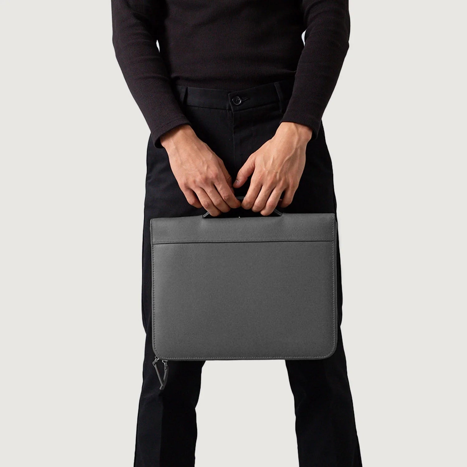 The Eclectic Grey Leather Folio Organizer by Dash Racegear - unisex Leather Bag view 9