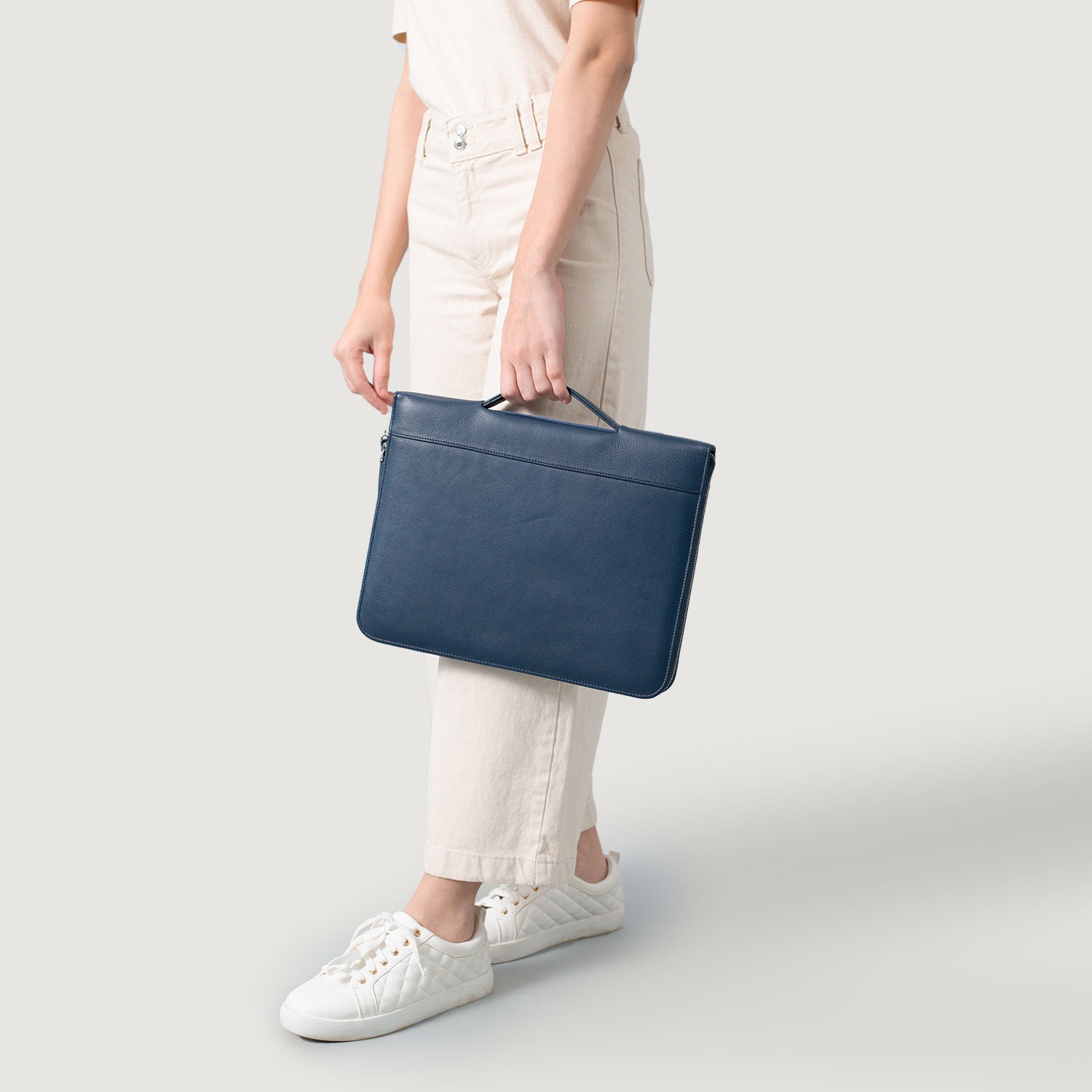 The Eclectic Midnight Blue Leather Folio Organizer by Dash Racegear - unisex Leather Bag view 5