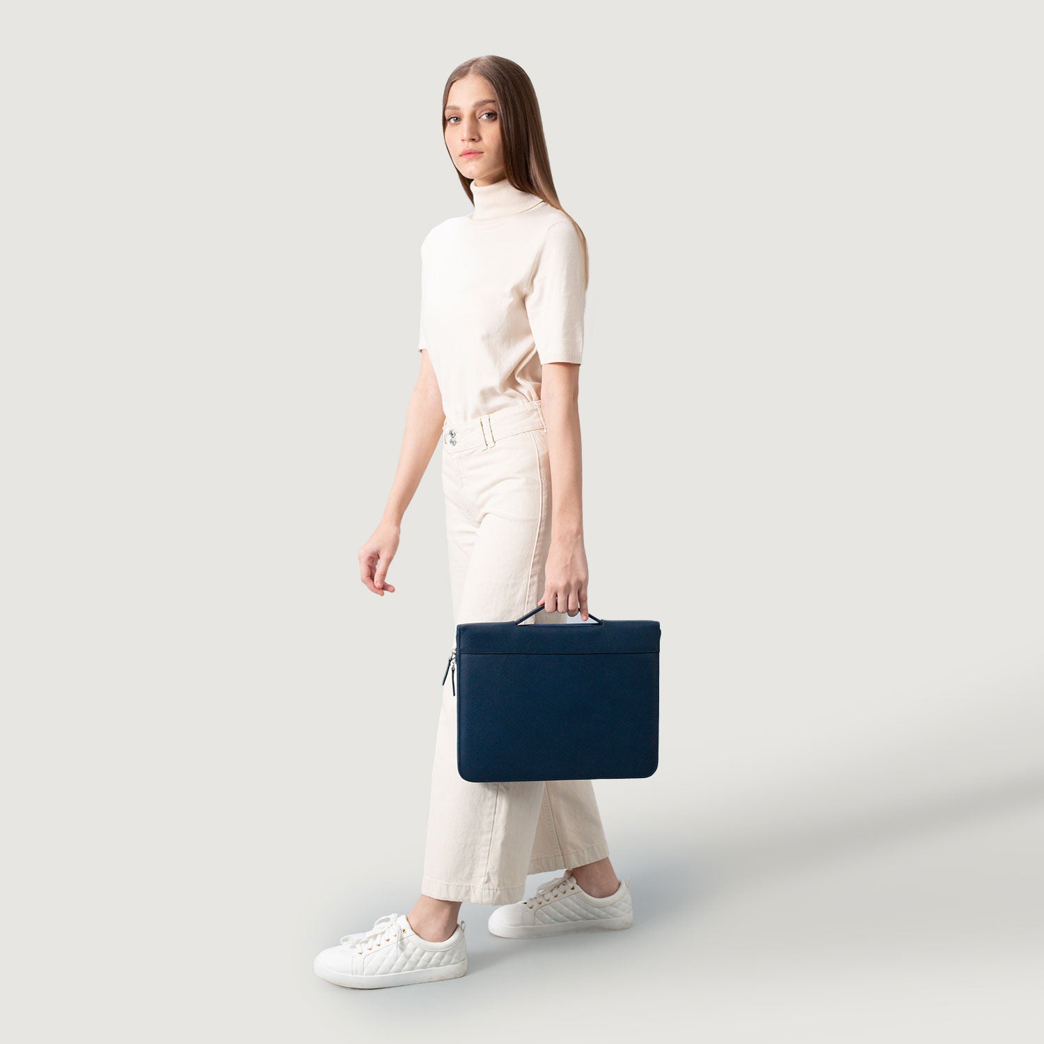 The Eclectic Midnight Blue Leather Folio Organizer by Dash Racegear - unisex Leather Bag view 8