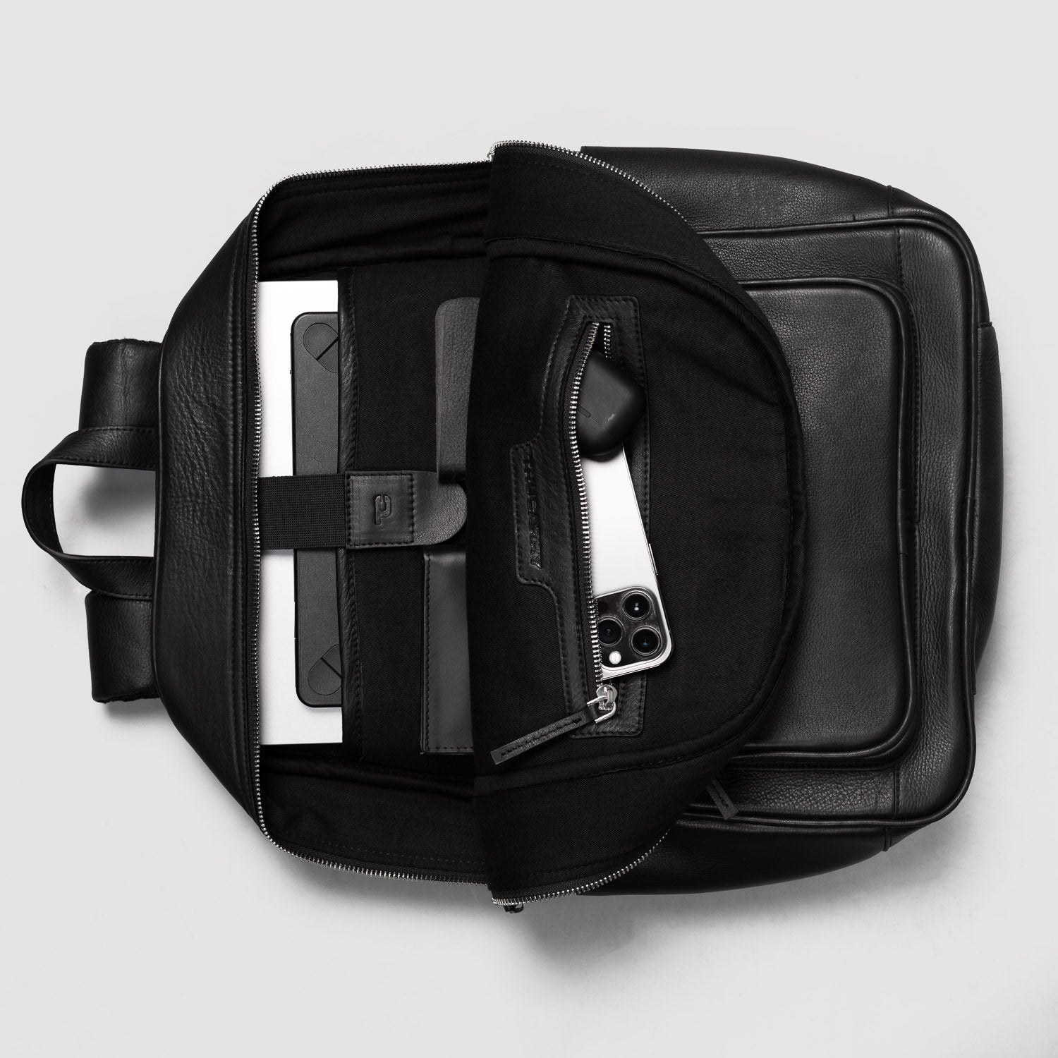 The Philos Black Leather Backpack by Dash Racegear - unisex Leather Bag view 6