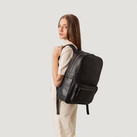 The Philos Black Leather Backpack by Dash Racegear - unisex Leather Bag view 9
