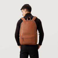 The Philos Brown Leather Backpack by Dash Racegear - unisex Leather Bag view 5