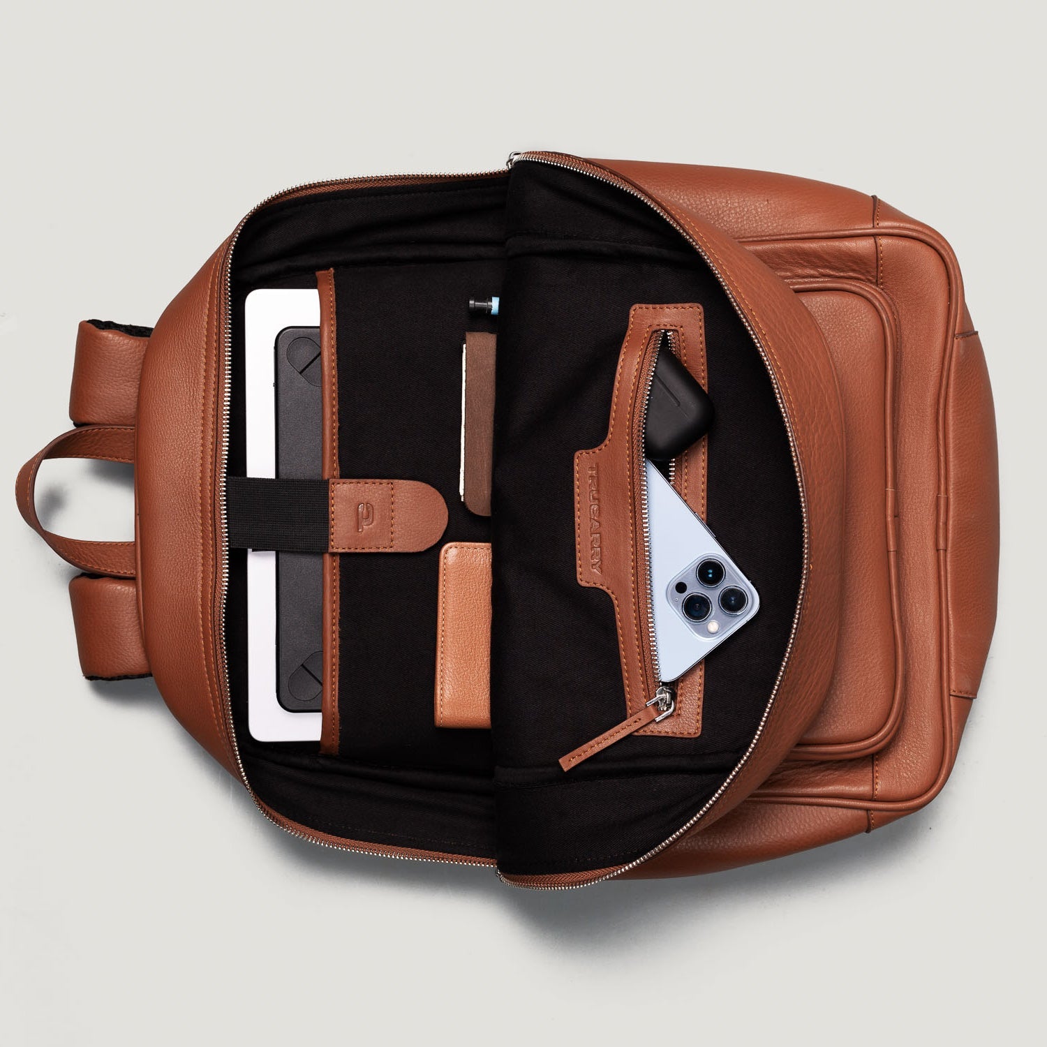 The Philos Brown Leather Backpack by Dash Racegear - unisex Leather Bag view 7
