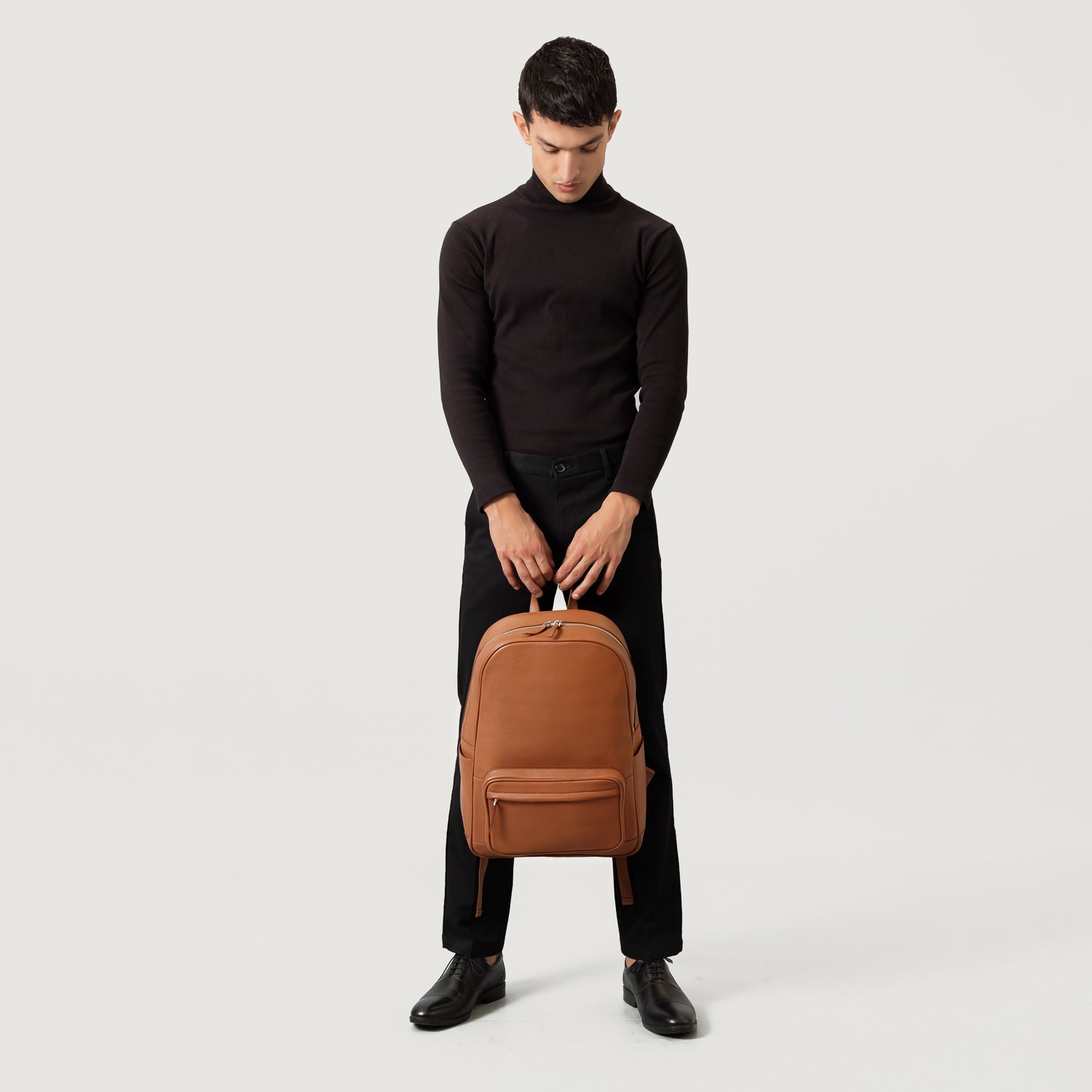 The Philos Brown Leather Backpack by Dash Racegear - unisex Leather Bag view 9