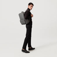 The Philos Grey Leather Backpack by Dash Racegear - men Leather Bag view 2
