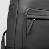 The Philos Grey Leather Backpack by Dash Racegear - men Leather Bag view 3