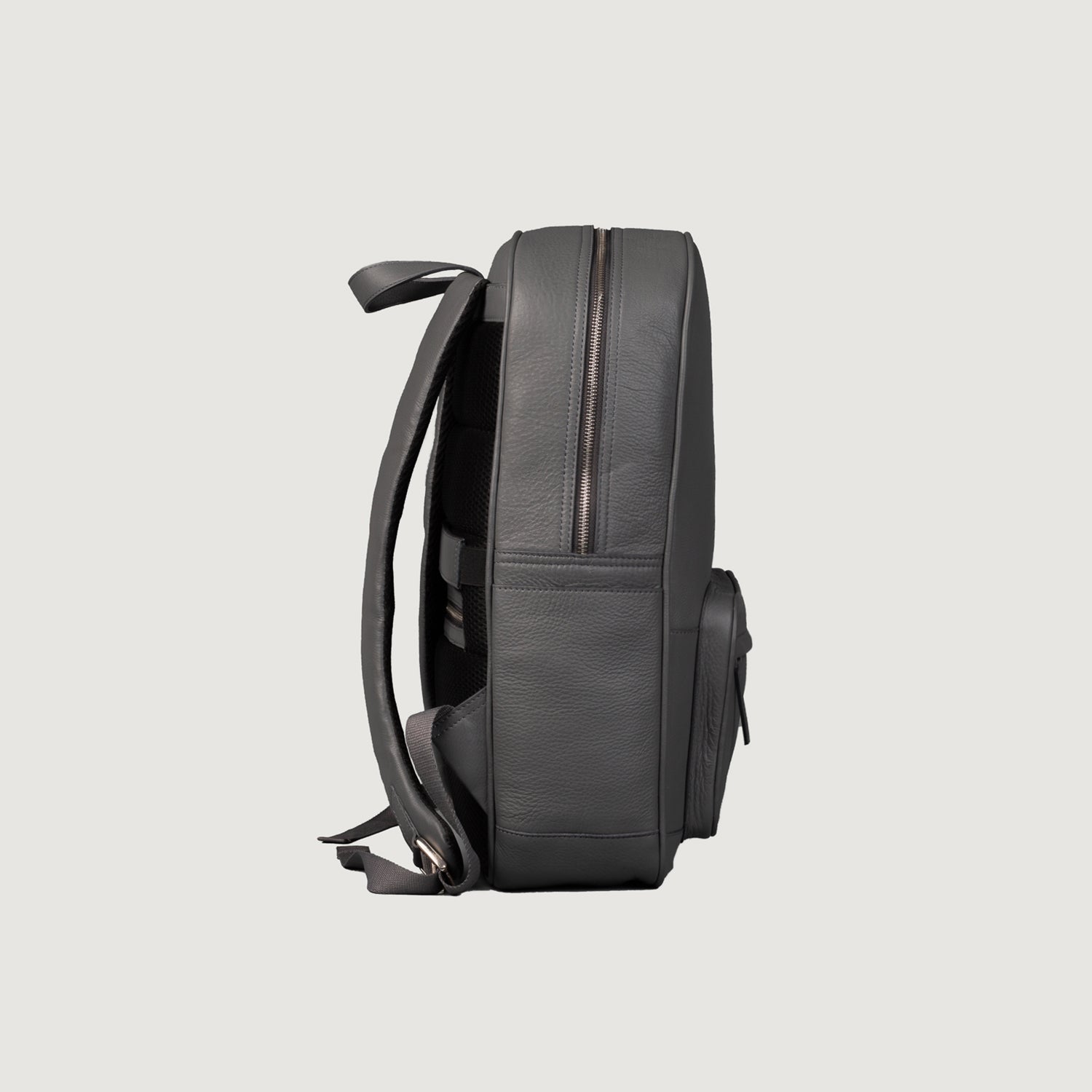 The Philos Grey Leather Backpack by Dash Racegear - men Leather Bag view 4