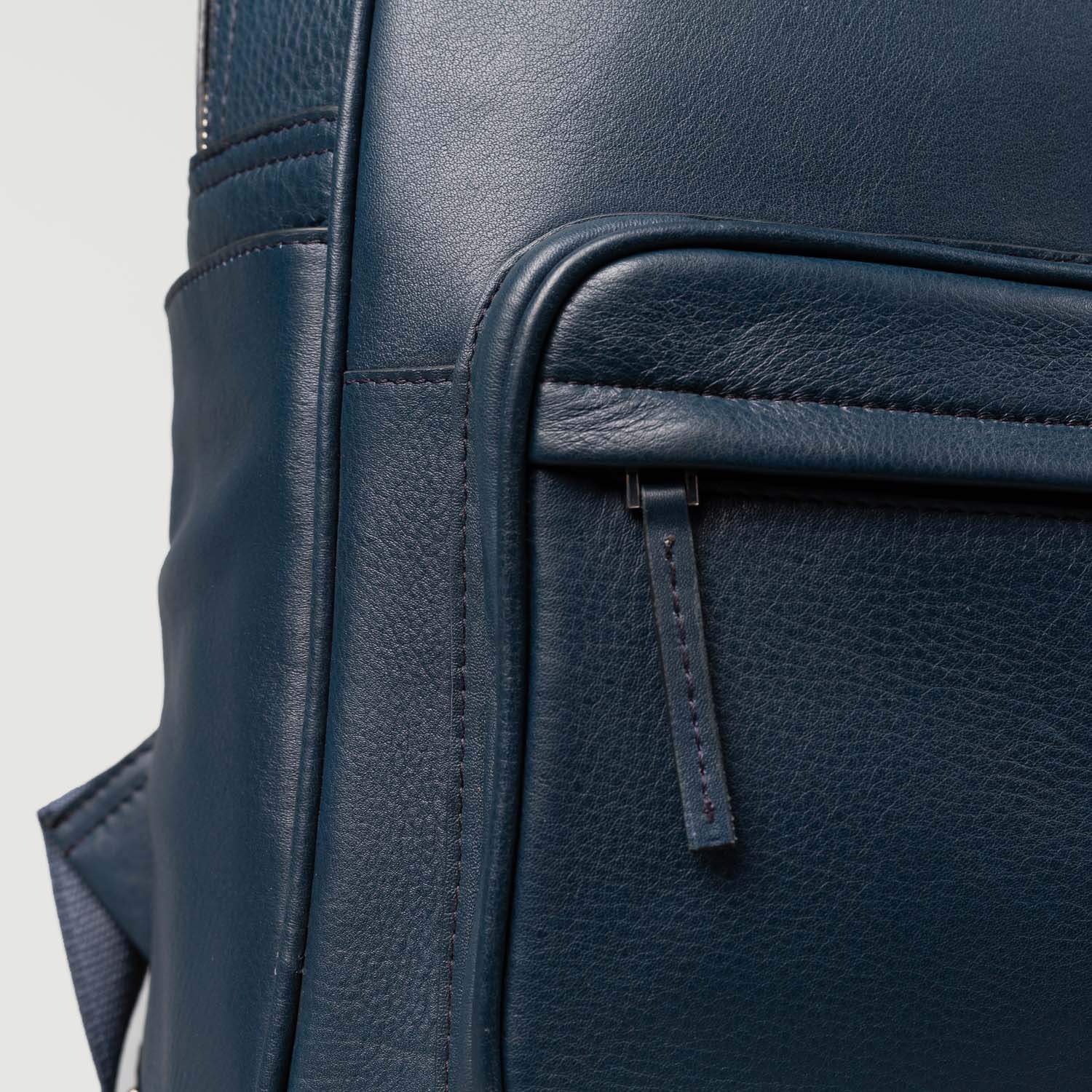 The Philos Midnight Blue Leather Backpack by Dash Racegear - unisex Leather Bag view 8