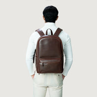 The Philos Vintage Brown Leather Backpack by Dash Racegear - unisex Leather Bag view 5