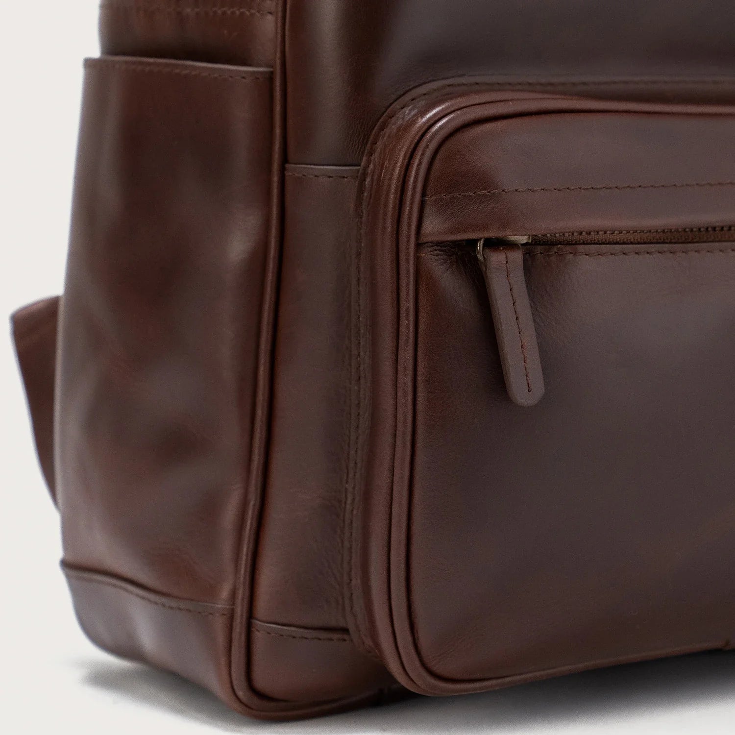 The Philos Vintage Brown Leather Backpack by Dash Racegear - unisex Leather Bag view 8