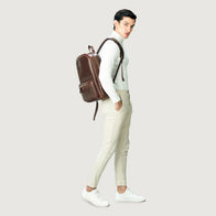 The Philos Vintage Brown Leather Backpack by Dash Racegear - unisex Leather Bag view 9