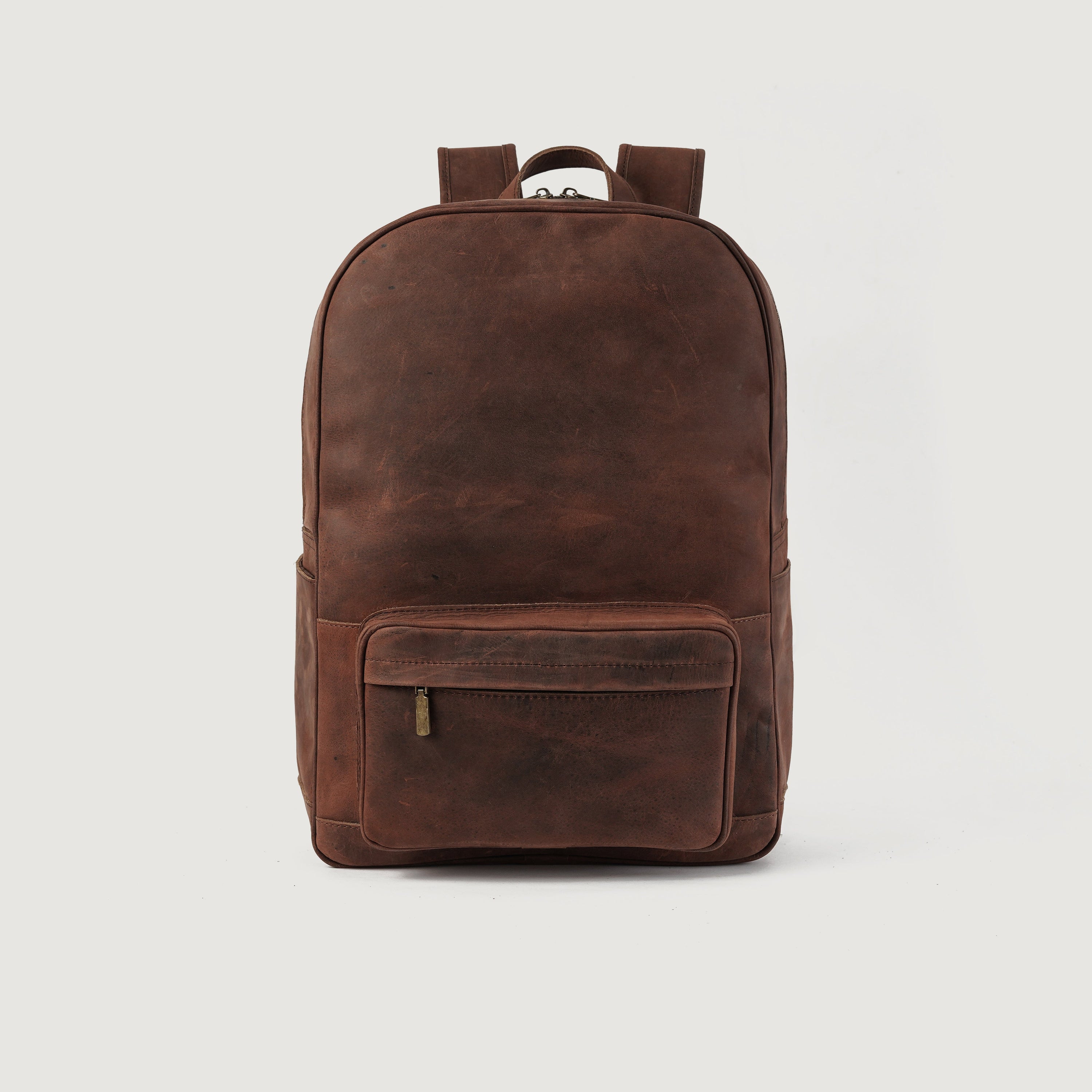 The Philos Vintage Distressed Brown Leather Backpack by Dash Racegear - women Leather Bag view 1