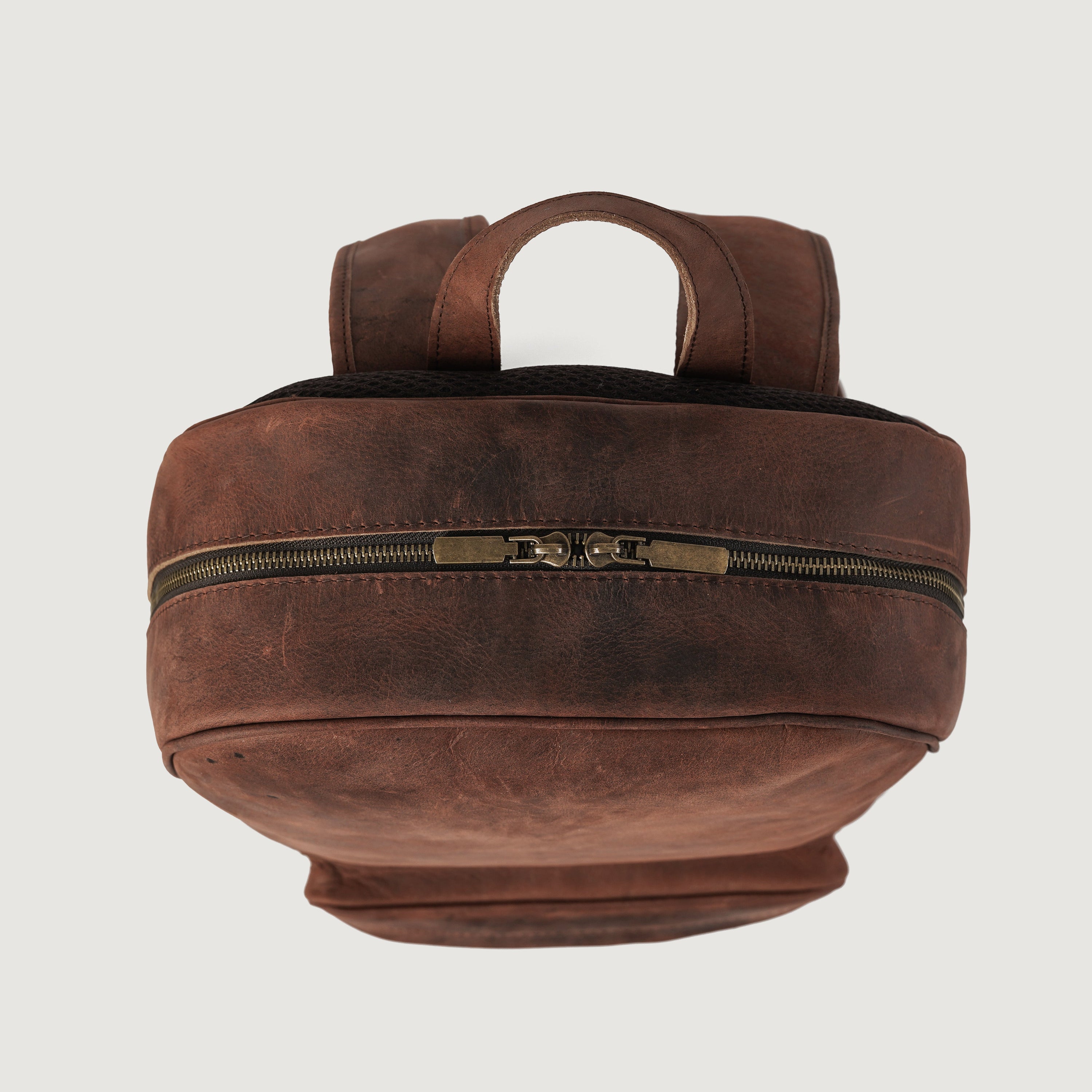 The Philos Vintage Distressed Brown Leather Backpack by Dash Racegear - women Leather Bag view 5