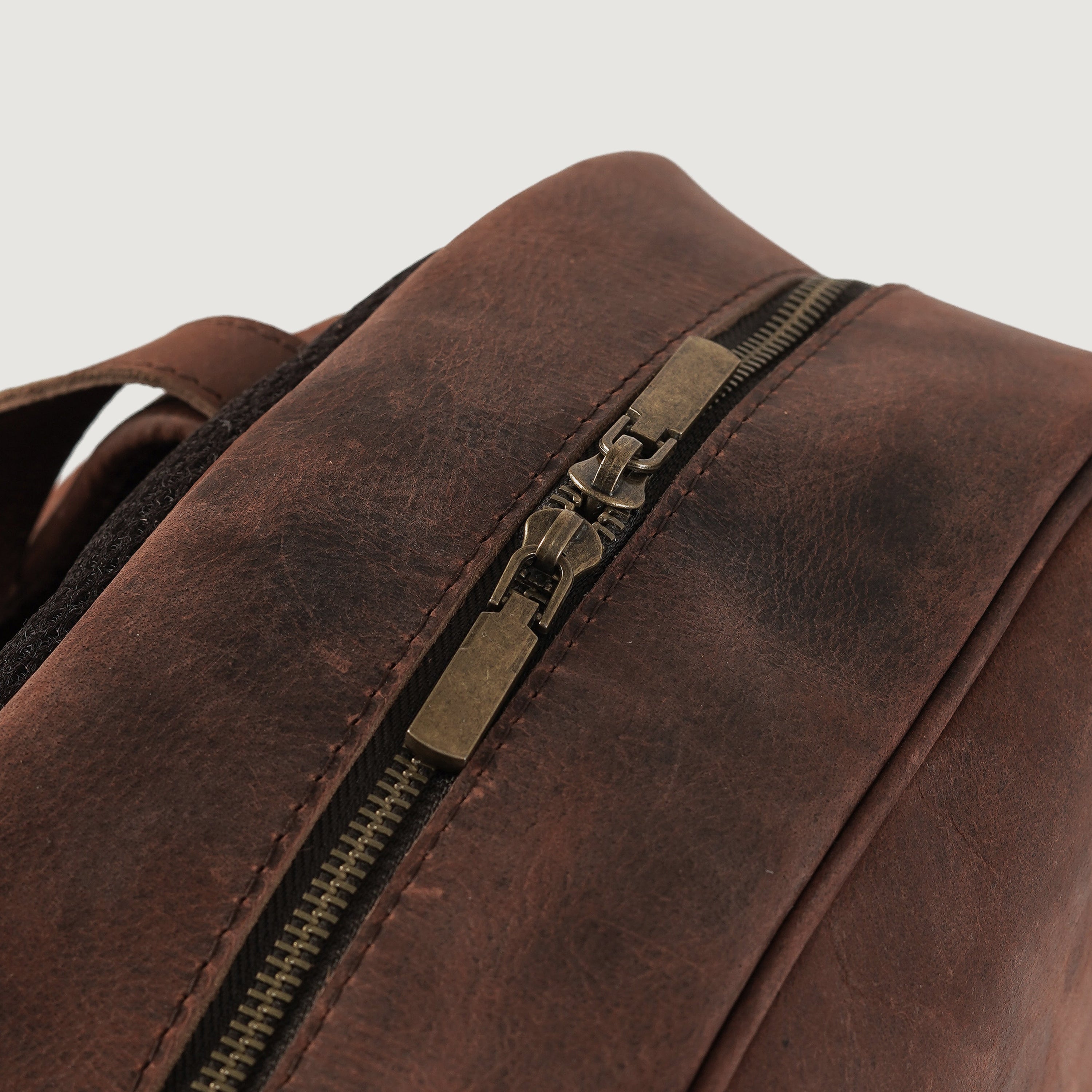 The Philos Vintage Distressed Brown Leather Backpack by Dash Racegear - women Leather Bag view 8
