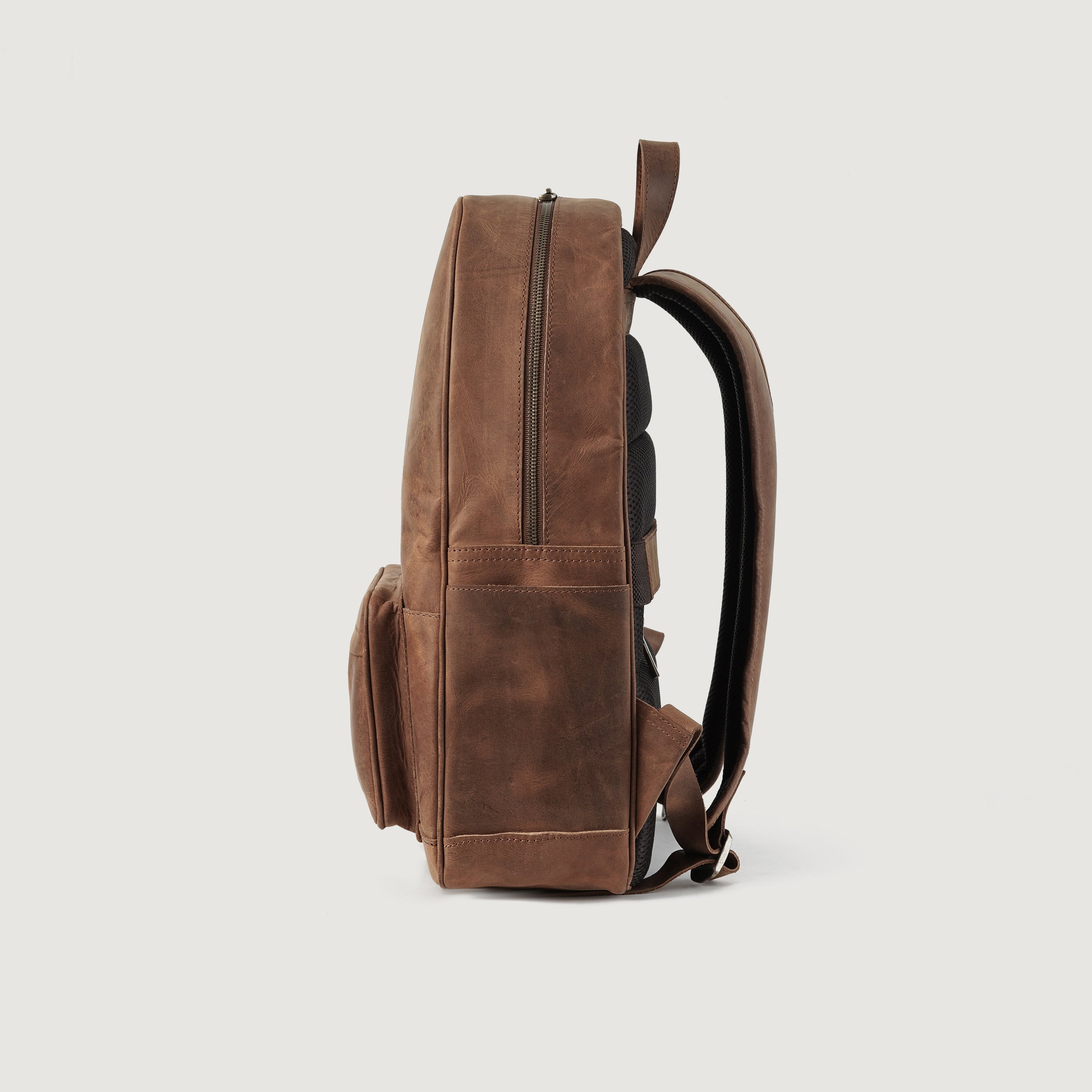 The Philos Vintage Tan Leather Backpack by Dash Racegear - women Leather Bag view 3