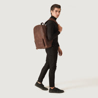 The Philos Vintage Tan Leather Backpack by Dash Racegear - women Leather Bag view 9