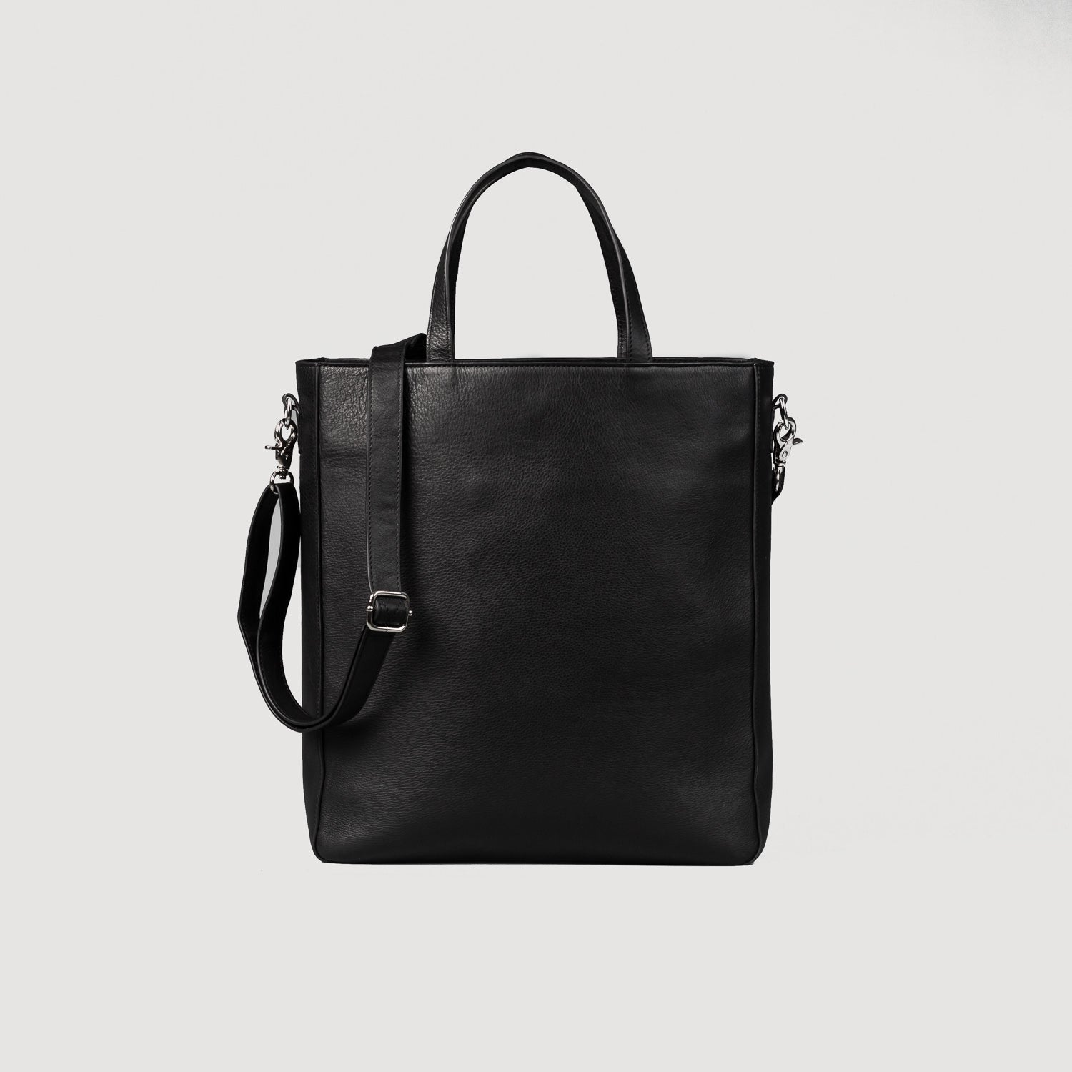The Poet Black Leather Tote Bag by Dash Racegear - unisex Leather Bag view 3