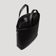 The Poet Black Leather Tote Bag by Dash Racegear - unisex Leather Bag view 4