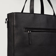 The Poet Black Leather Tote Bag by Dash Racegear - unisex Leather Bag view 6