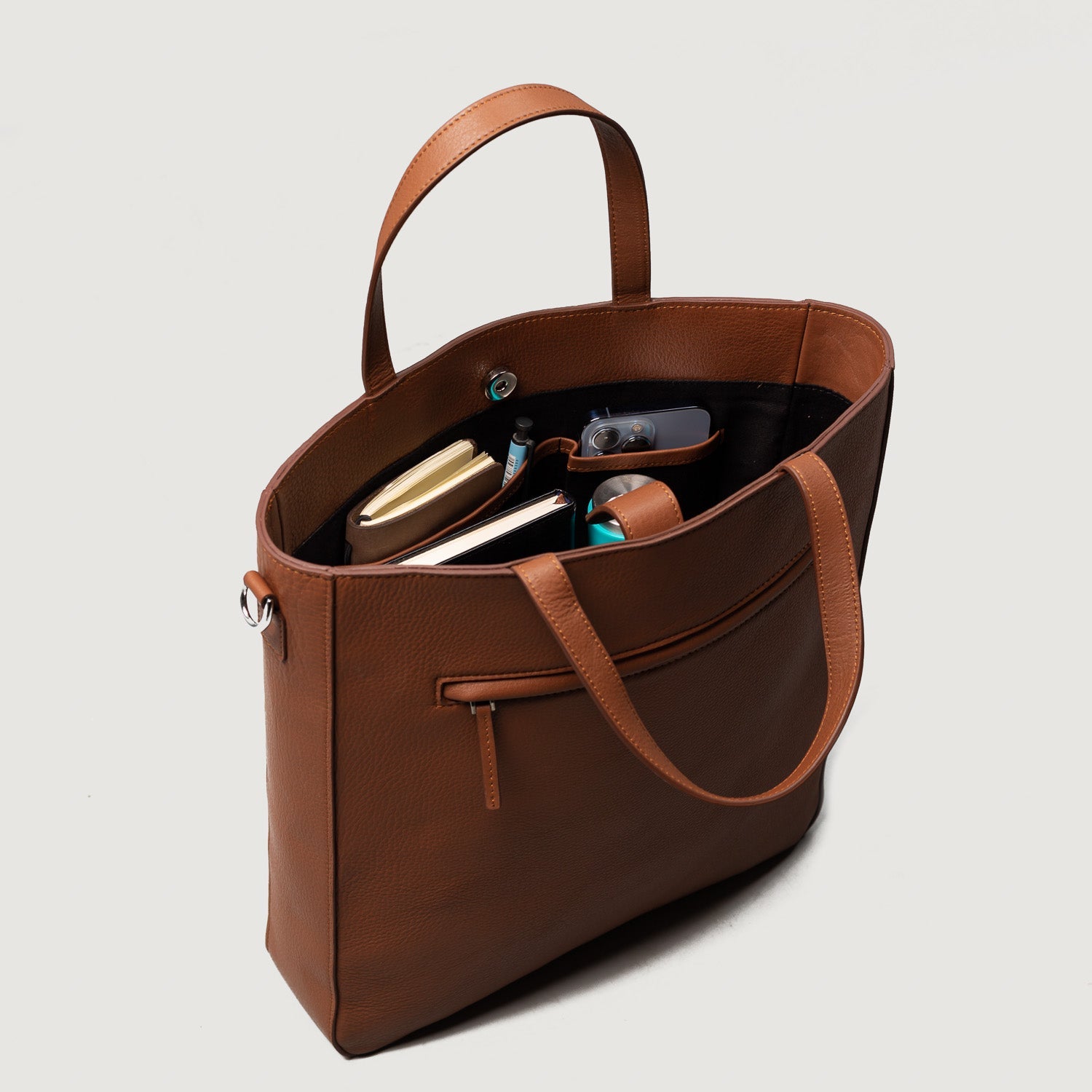 The Poet Brown Leather Tote Bag by Dash Racegear - men Leather Bag view 7