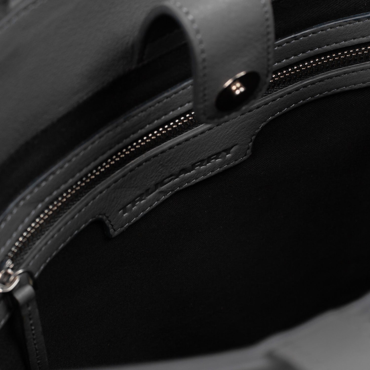 The Poet Grey Leather Tote Bag by Dash Racegear - unisex Leather Bag view 7