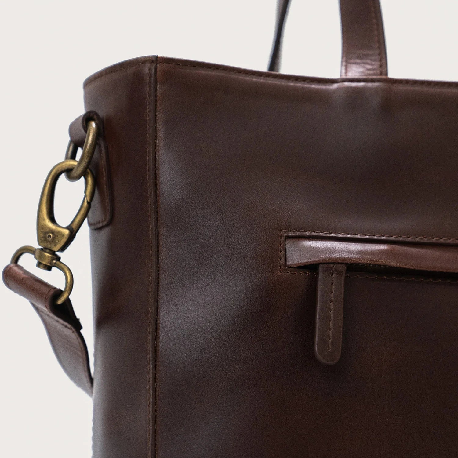 The Poet Vintage Brown Leather Tote Bag by Dash Racegear - men Leather Bag view 7