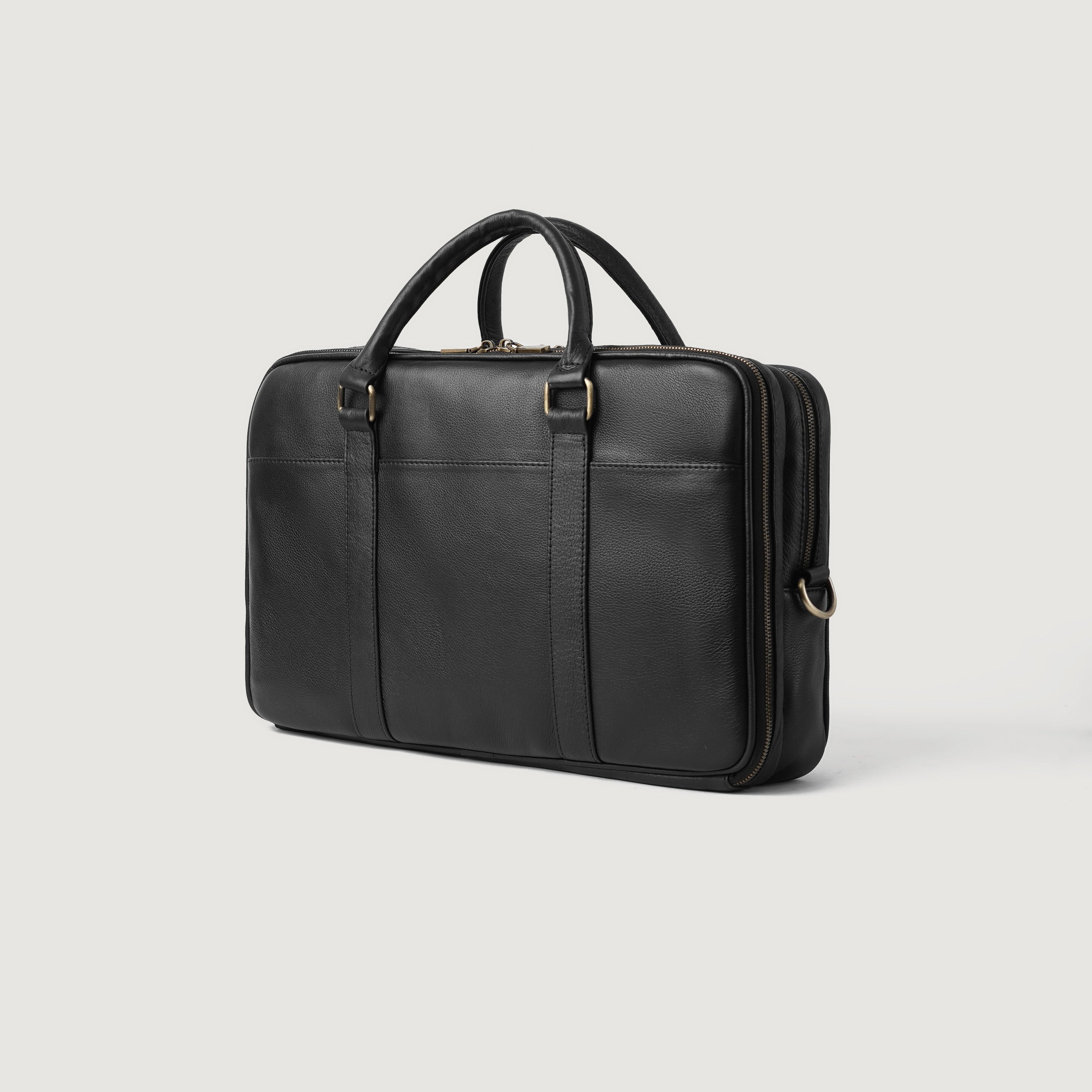 The Preston Black Leather Briefcase by Dash Racegear - men Leather Bag view 3