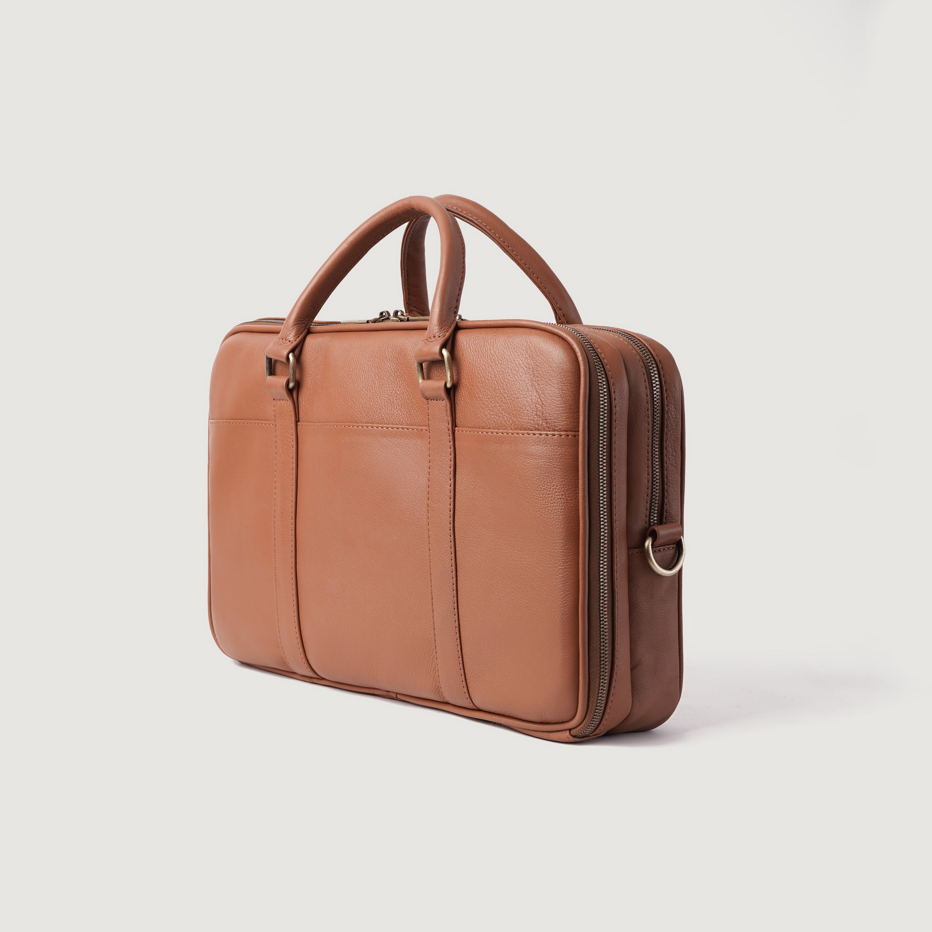 The Preston Brown Leather Briefcase by Dash Racegear - women Leather Bag view 3