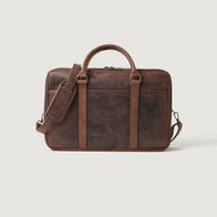 The Preston Vintage Distressed Brown Leather Briefcase by Dash Racegear - women Leather Bag view 7