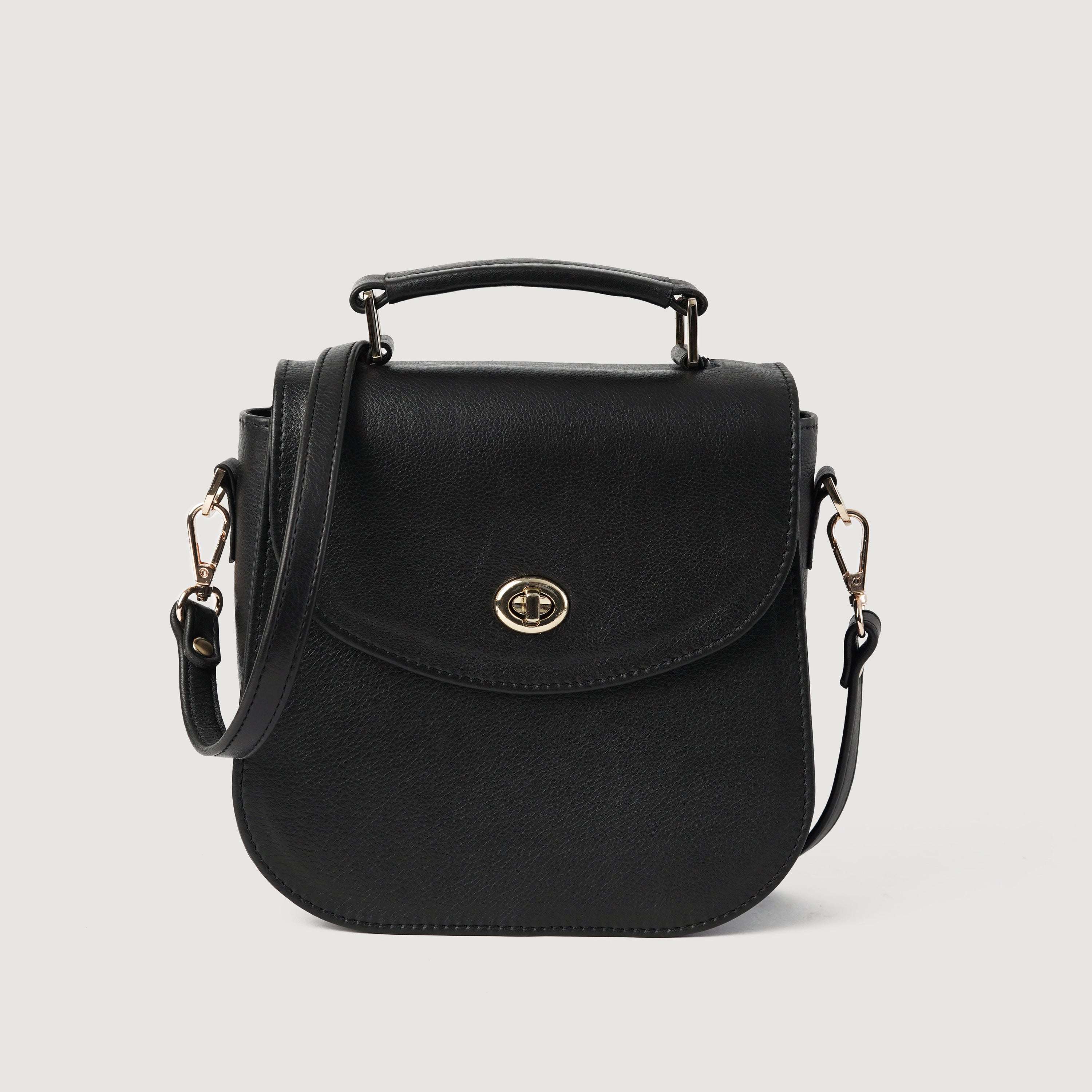 The Sandra Black Leather Saddle Bag by Dash Racegear - women Leather Bag view 1