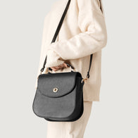 The Sandra Black Leather Saddle Bag by Dash Racegear - women Leather Bag view 8