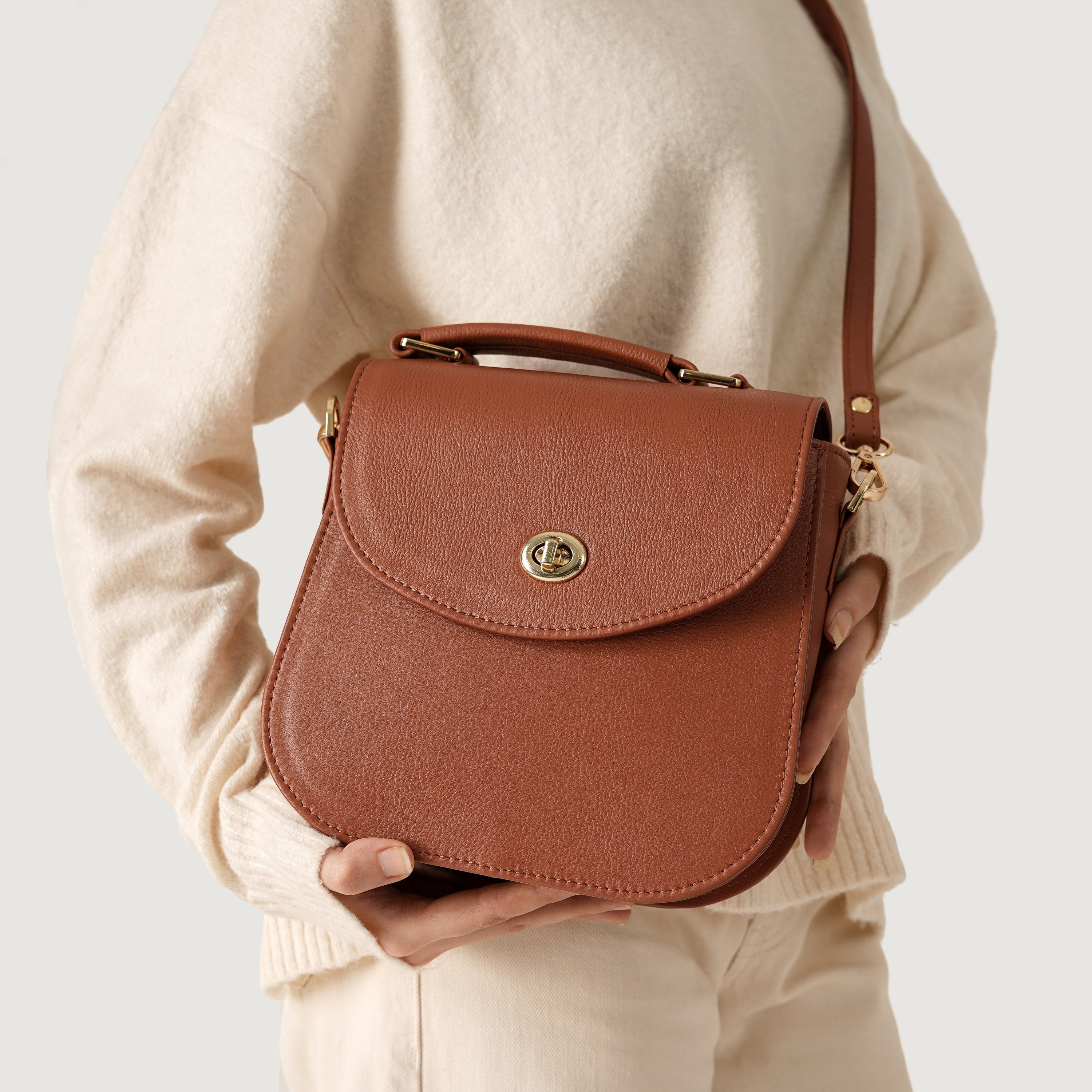 The Sandra Brown Leather Saddle Bag by Dash Racegear - unisex Leather Bag view 4