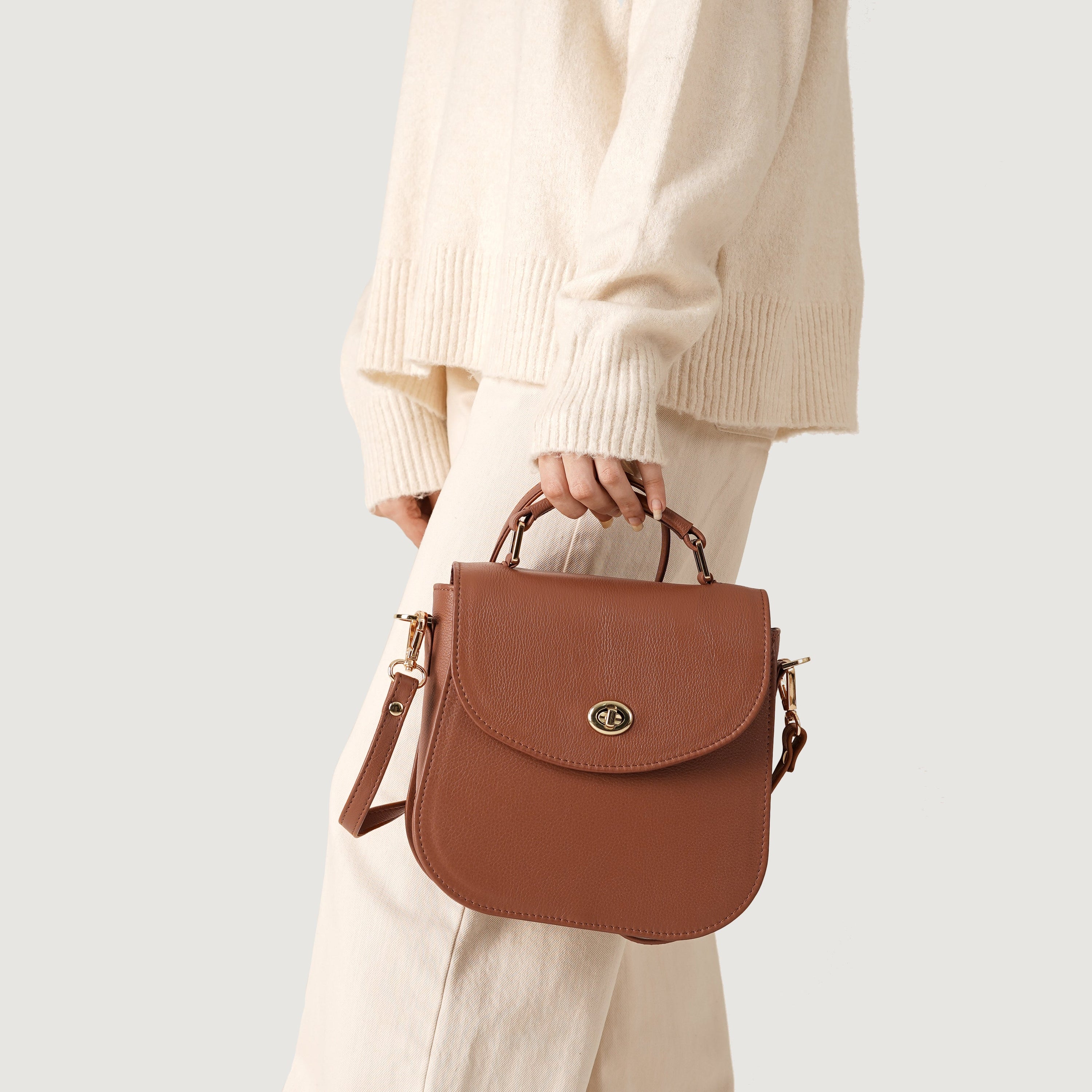 The Sandra Brown Leather Saddle Bag by Dash Racegear - unisex Leather Bag view 8